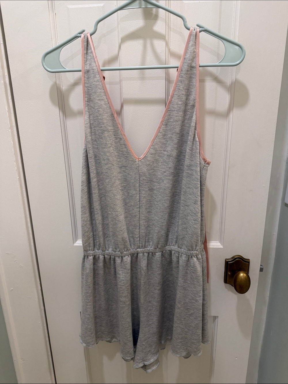 Urban Outfitters Grey Romper with Pink Trim